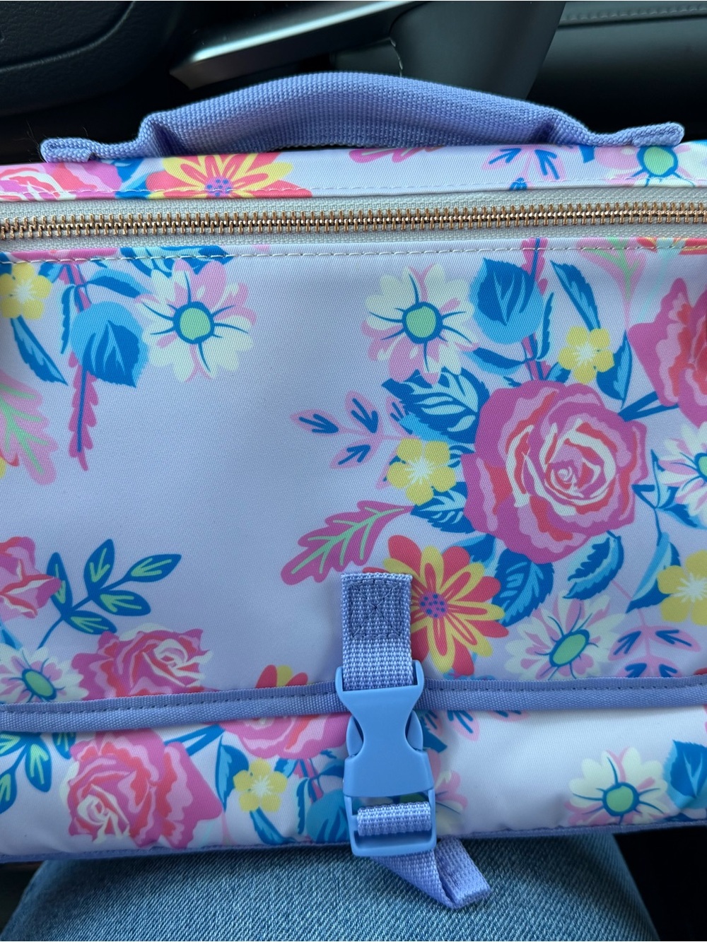 Floral Diaper Bag Tote in Lavender Pink